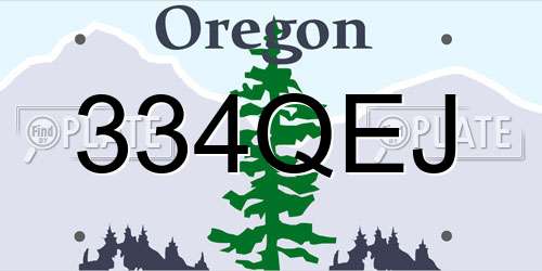 334QEJ Oregon License Plate