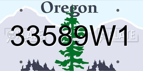 33589W1 Oregon License Plate
