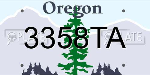 3358TA Oregon License Plate