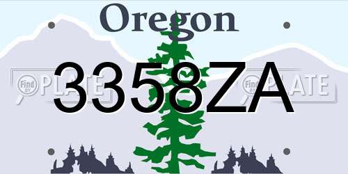 3358ZA Oregon License Plate