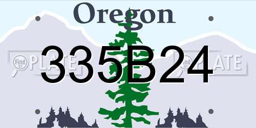 335B24 Oregon License Plate