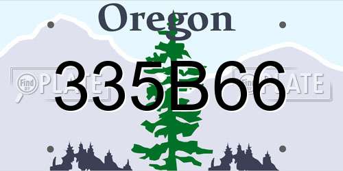 335B66 Oregon License Plate