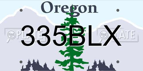 335BLX Oregon License Plate