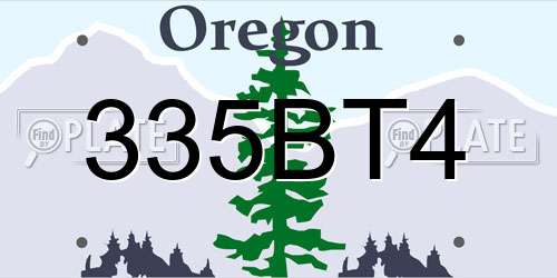 335BT4 Oregon License Plate