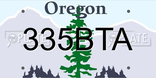 335BTA Oregon License Plate