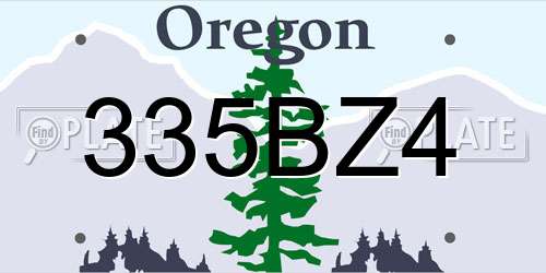 335BZ4 Oregon License Plate