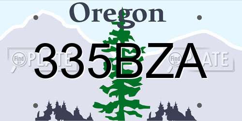 335BZA Oregon License Plate