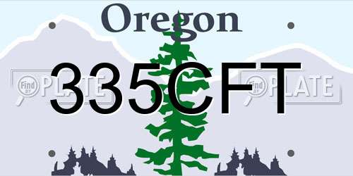 335CFT Oregon License Plate