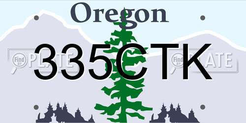 335CTK Oregon License Plate