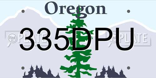 335DPU Oregon License Plate