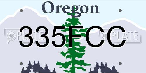 335FCC Oregon License Plate