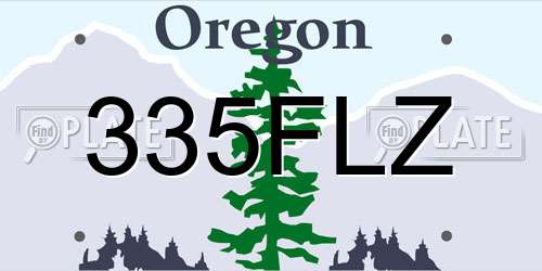 335FLZ Oregon License Plate