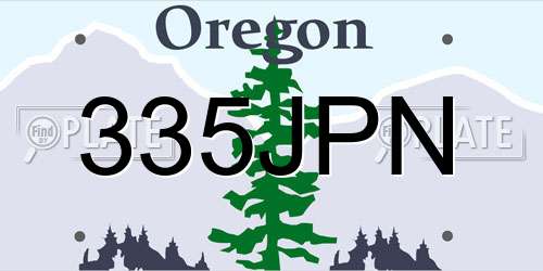 335JPN Oregon License Plate