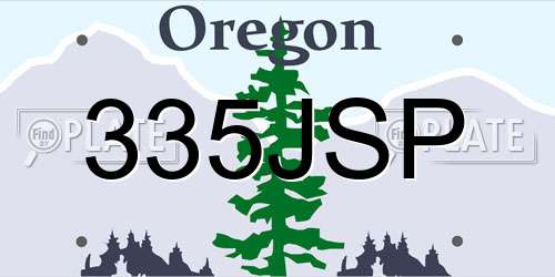 335JSP Oregon License Plate
