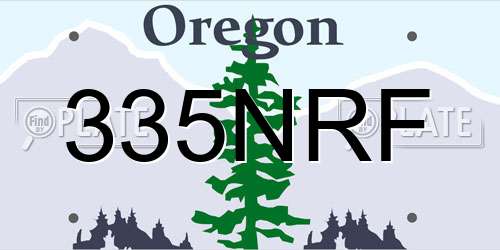335NRF Oregon License Plate