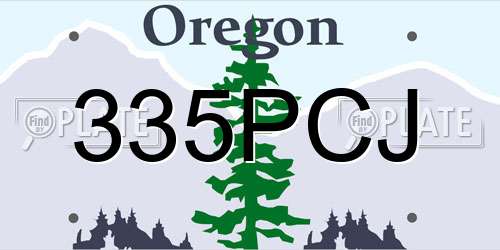 335PCJ Oregon License Plate