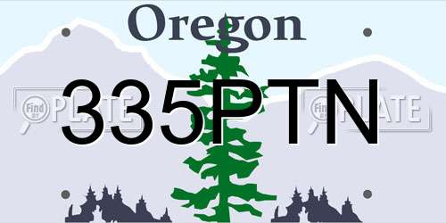 335PTN Oregon License Plate