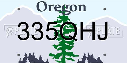 335QHJ Oregon License Plate