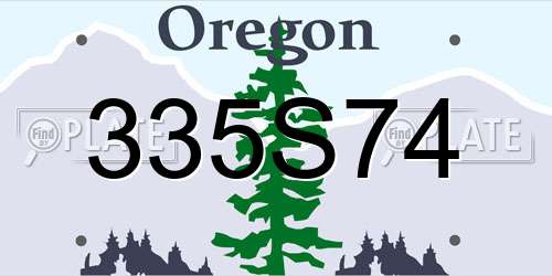 335S74 Oregon License Plate