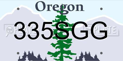 335SGG Oregon License Plate
