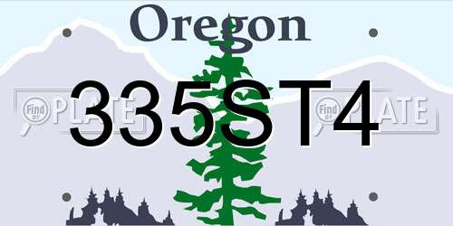335ST4 Oregon License Plate