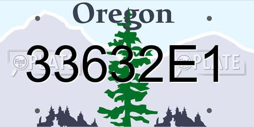 33632E1 Oregon License Plate