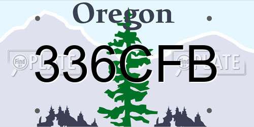 336CFB Oregon License Plate