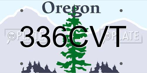 336CVT Oregon License Plate