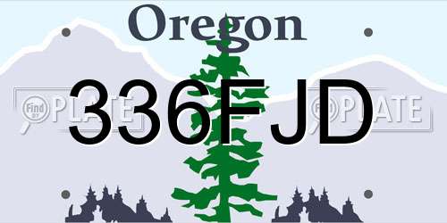 336FJD Oregon License Plate
