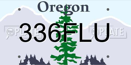 336FLU Oregon License Plate