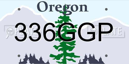 336GGP Oregon License Plate