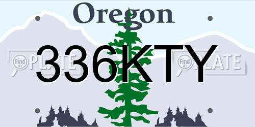 336KTY Oregon License Plate