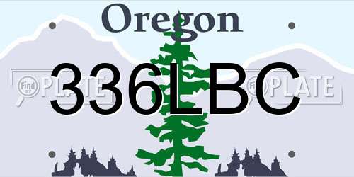 336LBC Oregon License Plate