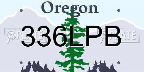 336LPB Oregon License Plate