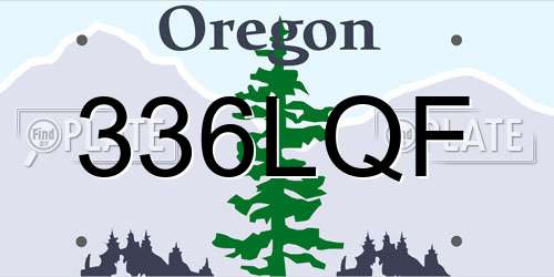336LQF Oregon License Plate