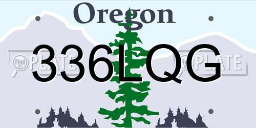 336LQG Oregon License Plate