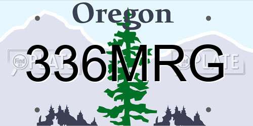 336MRG Oregon License Plate
