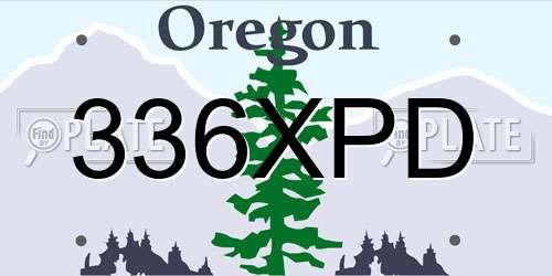 336XPD Oregon License Plate