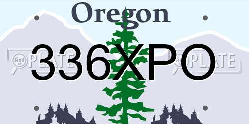 336XPO Oregon License Plate