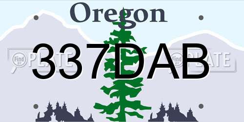 337DAB Oregon License Plate