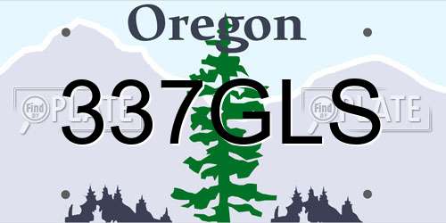 337GLS Oregon License Plate