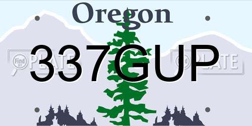 337GUP Oregon License Plate