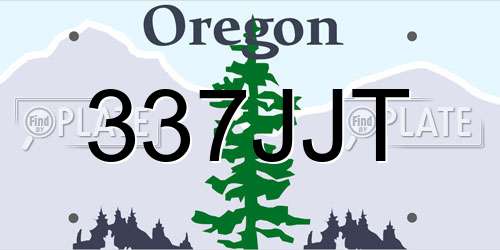 337JJT Oregon License Plate