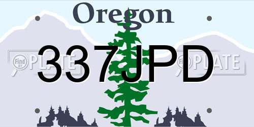 337JPD Oregon License Plate