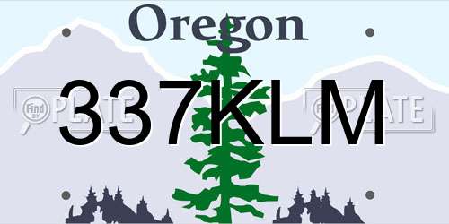 337KLM Oregon License Plate