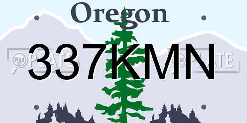 337KMN Oregon License Plate