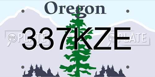 337KZE Oregon License Plate