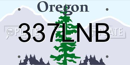 337LNB Oregon License Plate