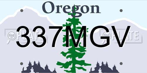 337MGV Oregon License Plate