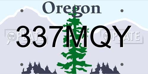 337MQY Oregon License Plate